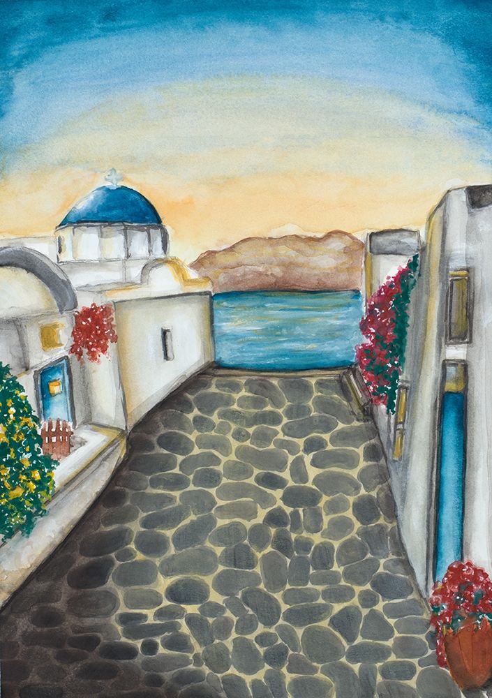 Santorini art print by Amaya for $57.95 CAD