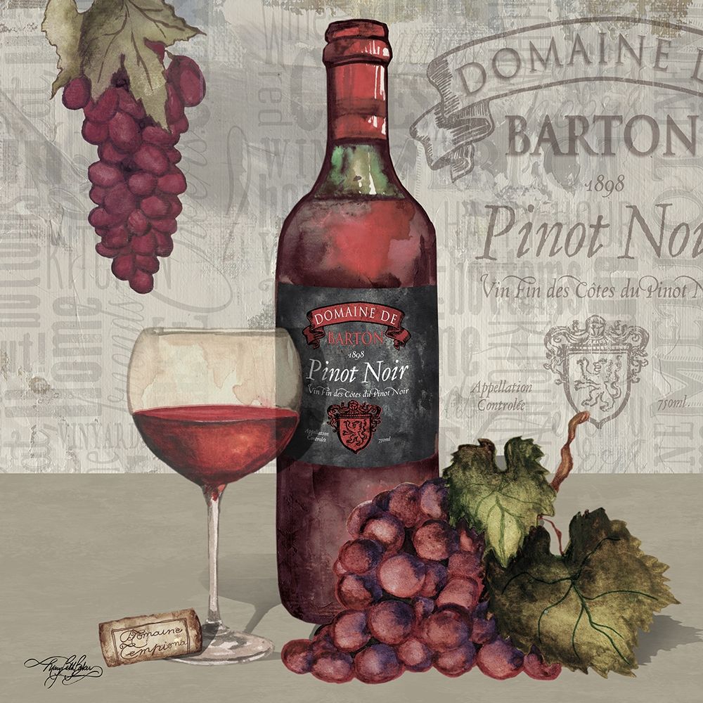 Wine and Grapes I art print by Mary Beth Baker for $57.95 CAD