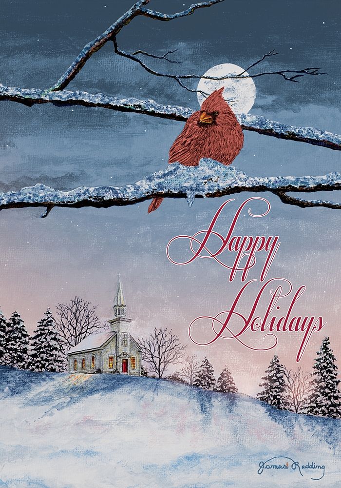 Happy Holiday Cardinal art print by James Redding for $57.95 CAD