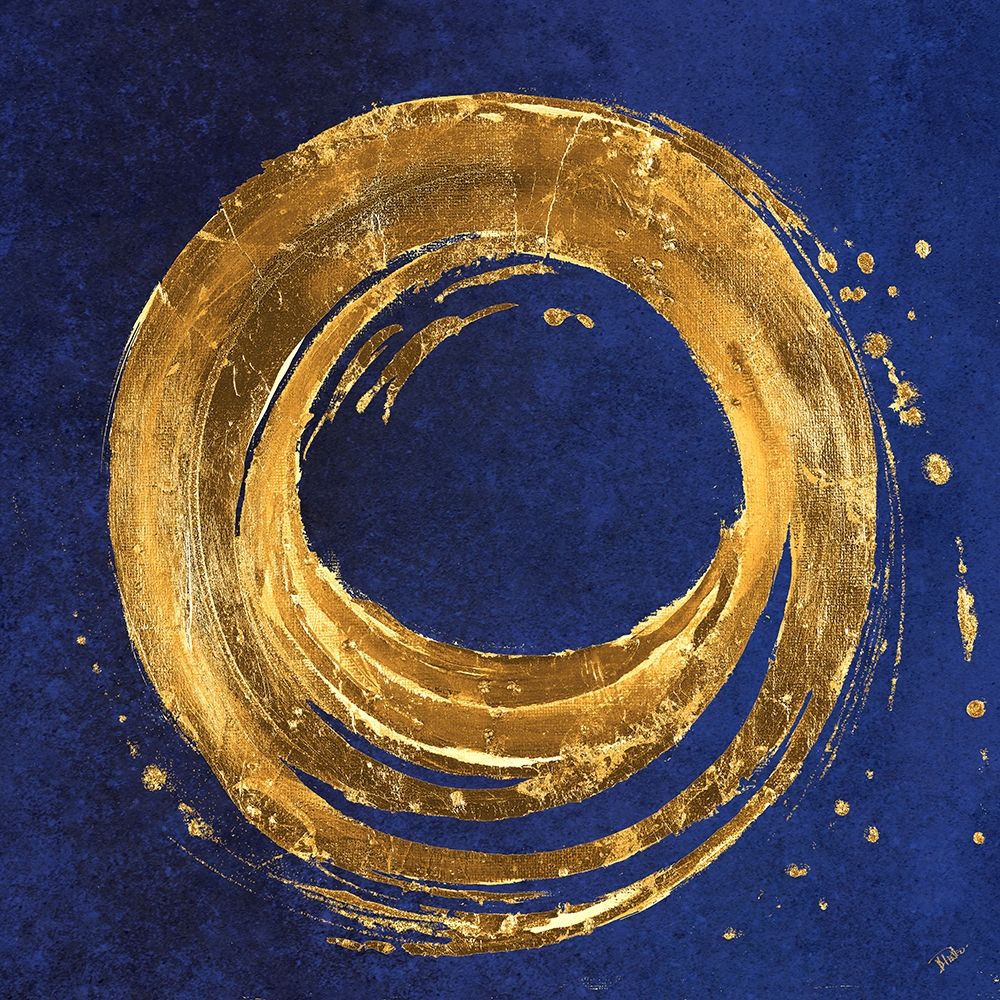 Gold Circle on Blue art print by Patricia Pinto for $57.95 CAD