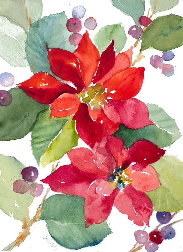 Berry Poinsettias art print by Lanie Loreth for $57.95 CAD