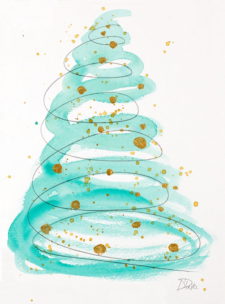 Holiday Swirl Tree art print by Patricia Pinto for $57.95 CAD