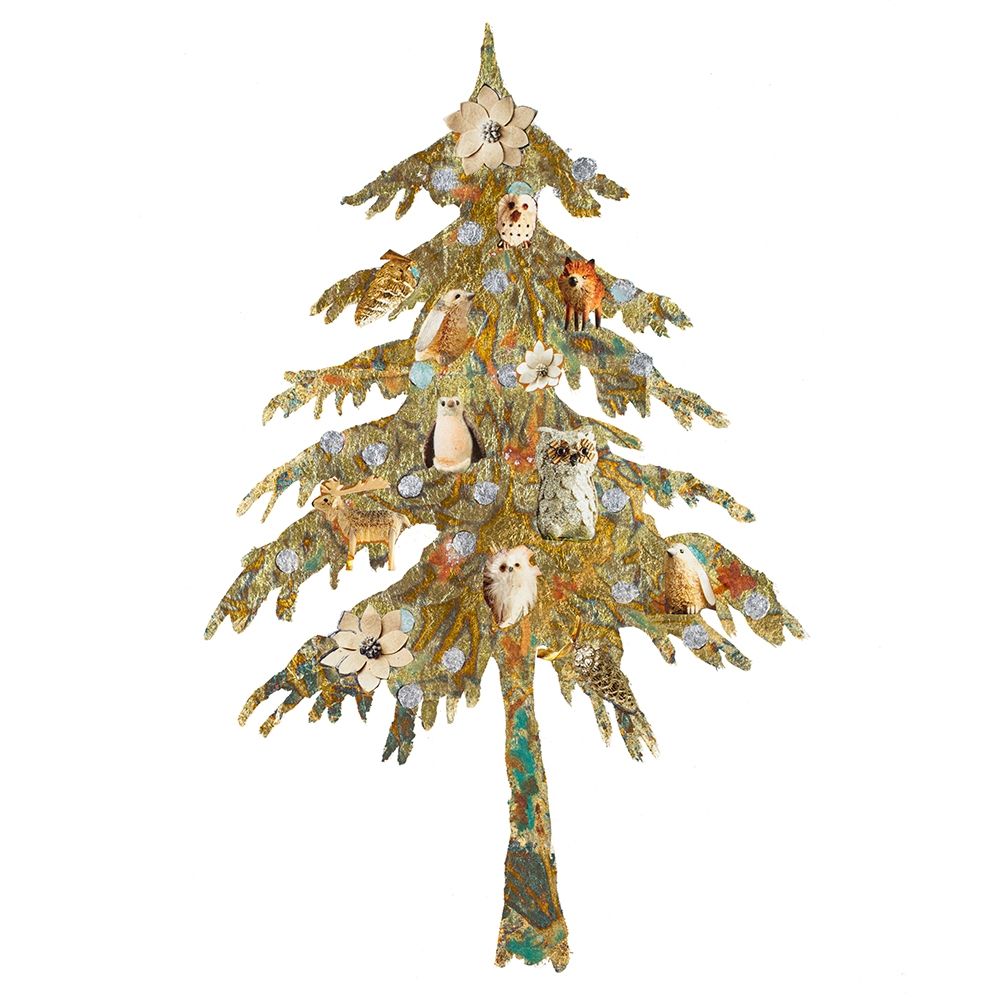 Holiday Tree with Birds art print by Patricia Pinto for $57.95 CAD