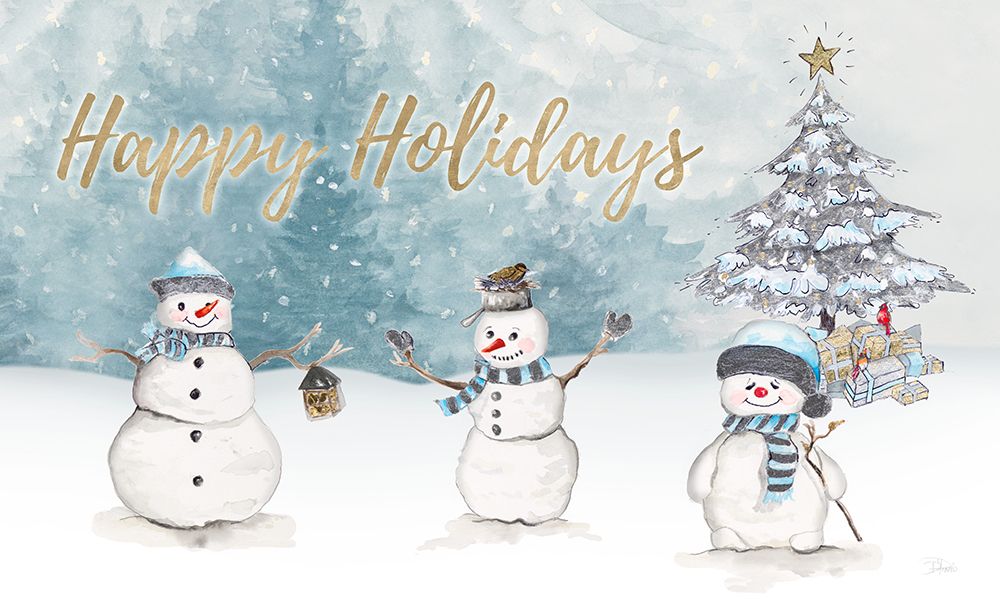 Happy Holidays Snowman art print by Patricia Pinto for $57.95 CAD