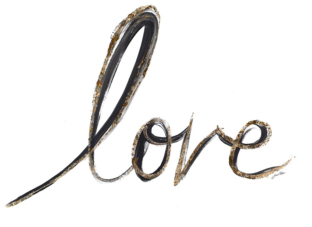 Black and Gold Strokes Love art print by Gina Ritter for $57.95 CAD