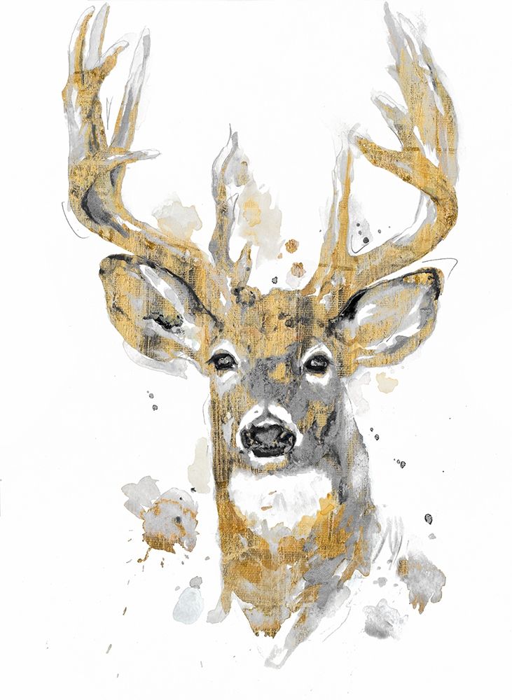 Gold Antlers II art print by Patricia Pinto for $57.95 CAD