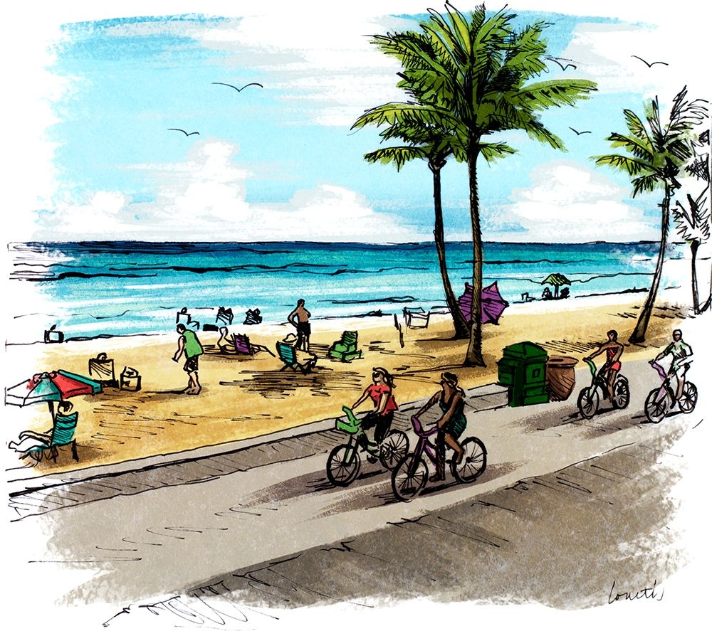 Boardwalk Scene in Color I art print by Lanie Loreth for $57.95 CAD