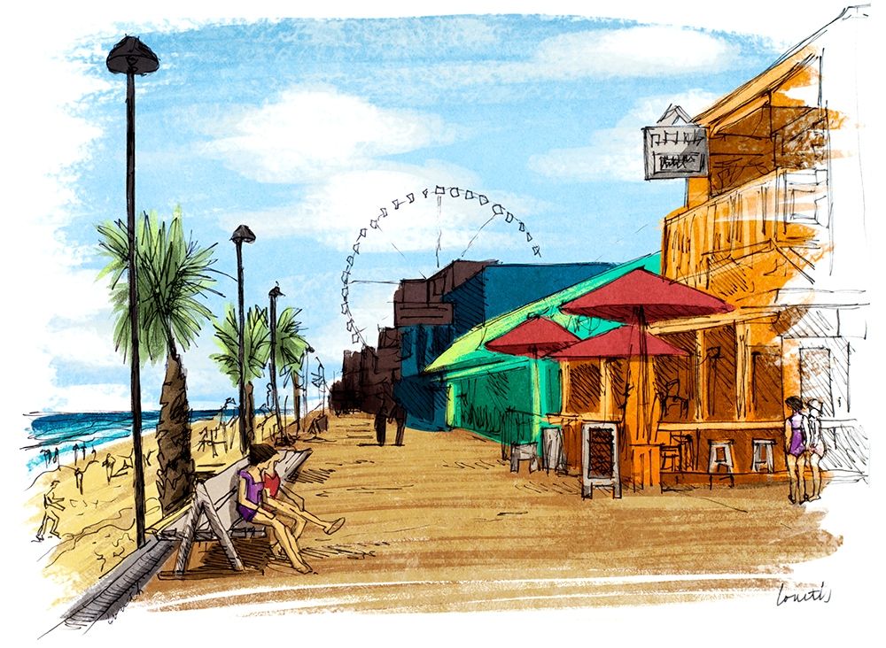 On The Boardwalk in Color art print by Lanie Loreth for $57.95 CAD