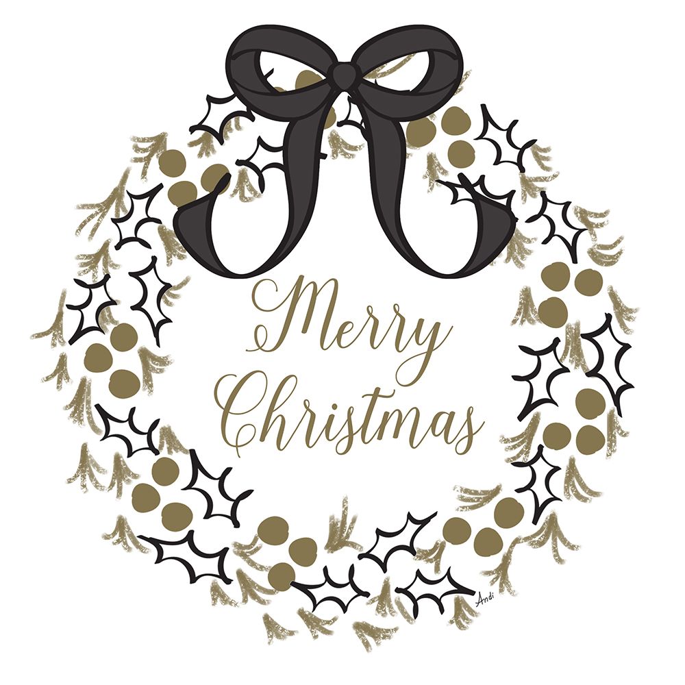 Merry Christmas Wreath art print by Andi Metz for $57.95 CAD