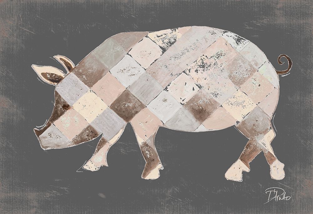 Rustic Plaid Pig art print by Patricia Pinto for $57.95 CAD