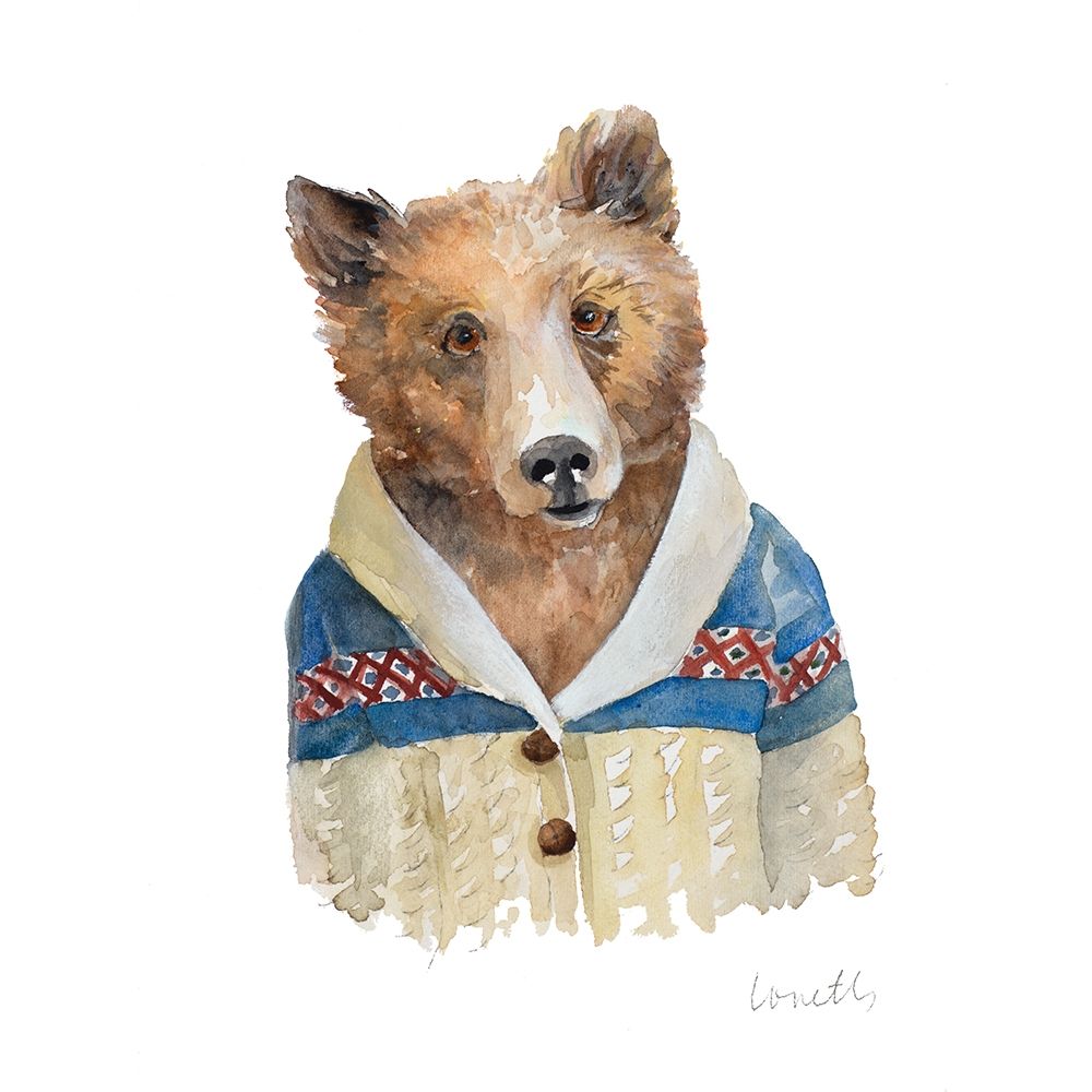 Bear in Cardigan art print by Lanie Loreth for $57.95 CAD