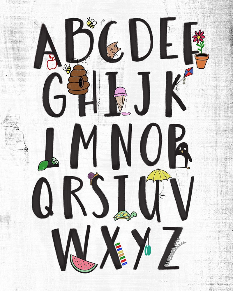 Alphabet on Wood art print by SD Graphics Studio for $57.95 CAD