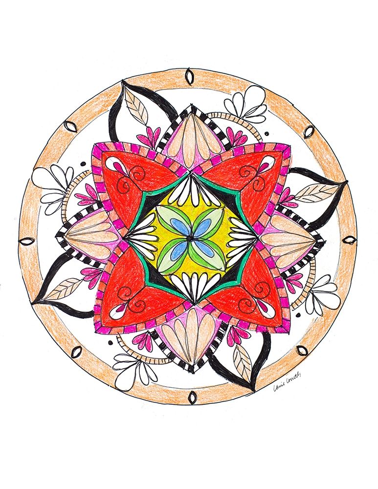 Orange Burst Mandala art print by Lanie Loreth for $57.95 CAD