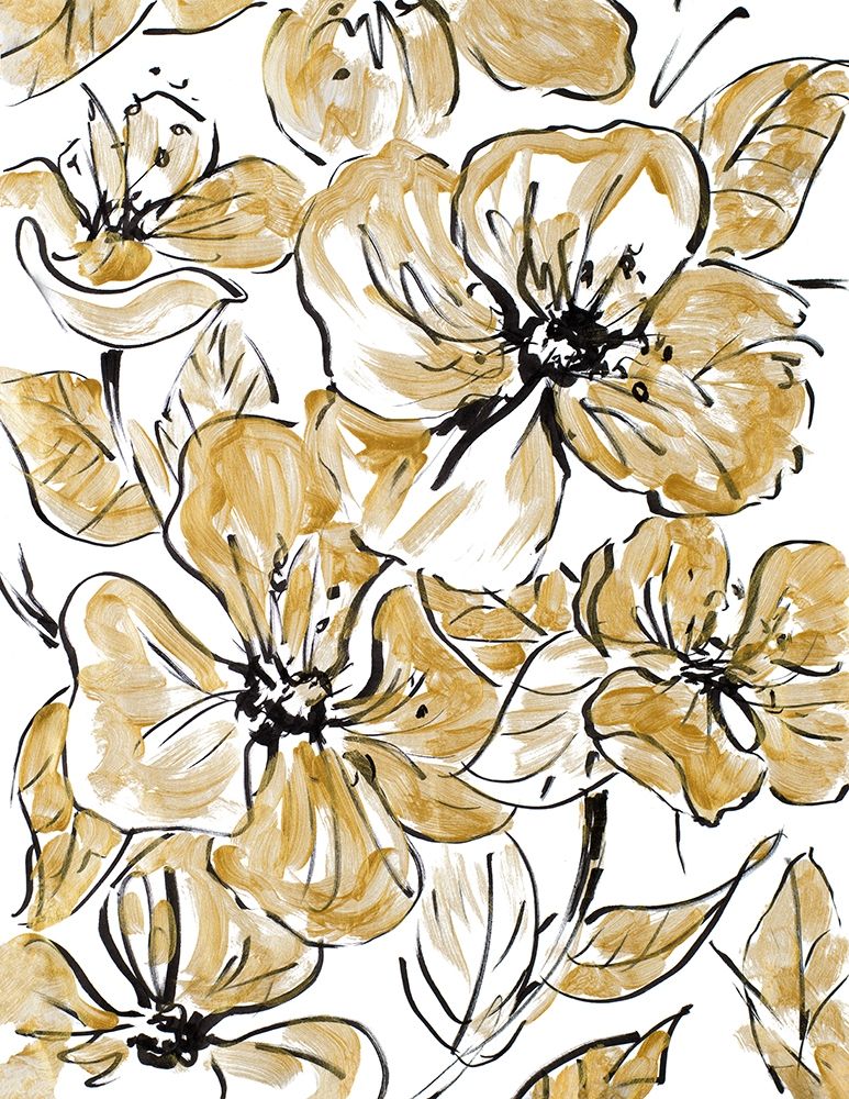 Golden Sketch Floral I art print by Lanie Loreth for $57.95 CAD