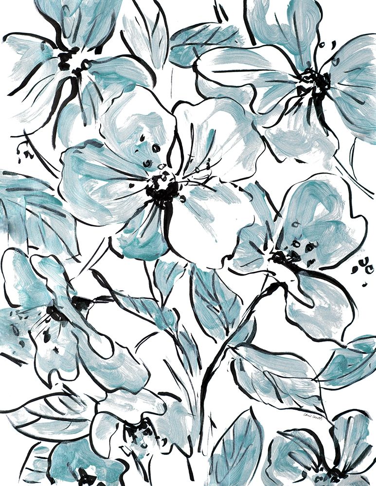 Sketch Floral In Blues I art print by Lanie Loreth for $57.95 CAD