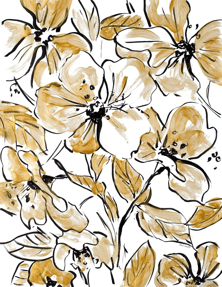 Golden Sketch Floral II art print by Lanie Loreth for $57.95 CAD