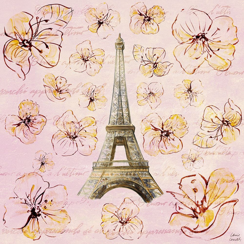 Golden Paris on Floral I art print by Lanie Loreth for $57.95 CAD