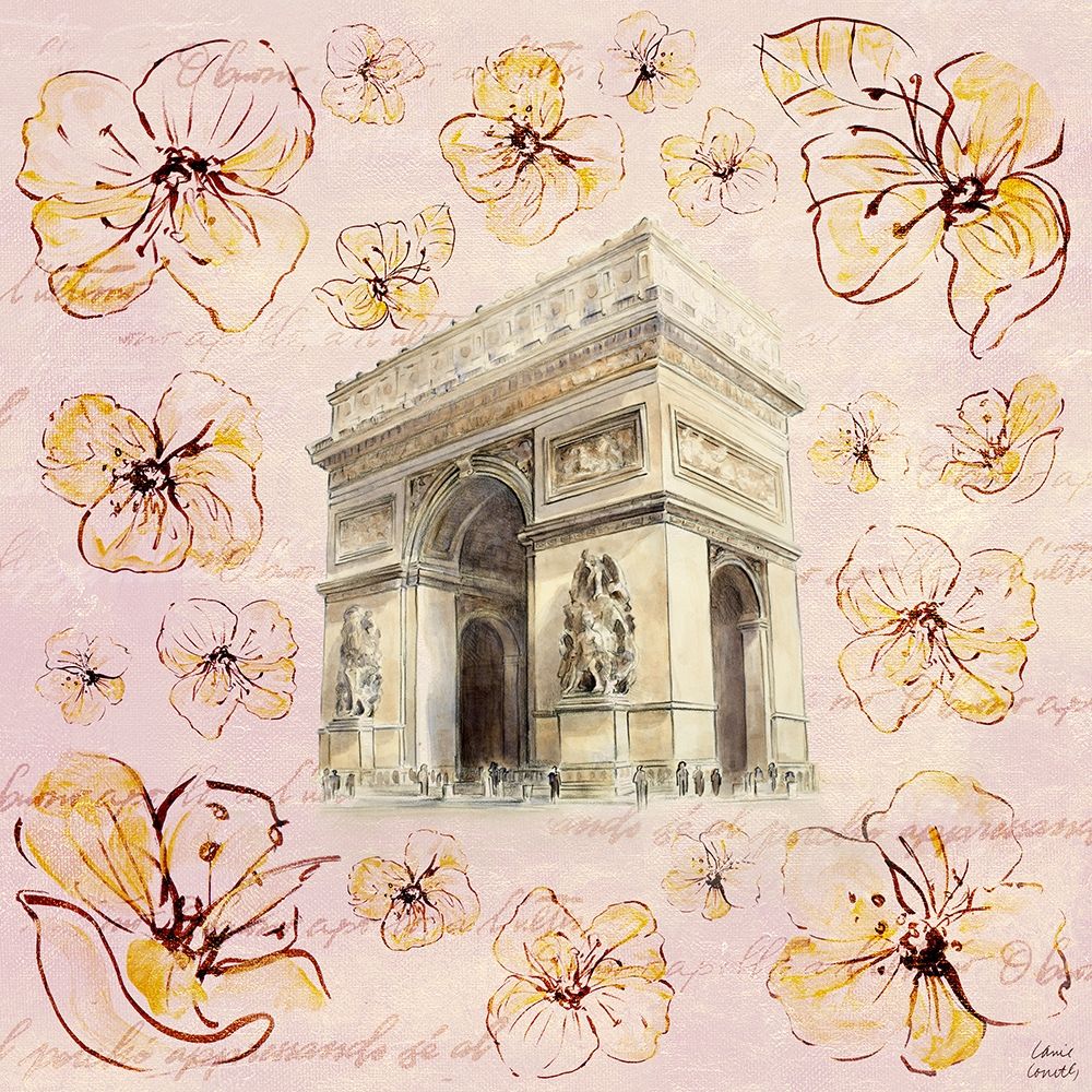 Golden Paris On Floral II art print by Lanie Loreth for $57.95 CAD