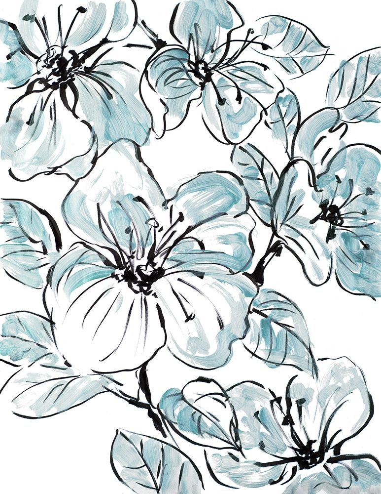 Sketch Floral In Blues II art print by Lanie Loreth for $57.95 CAD