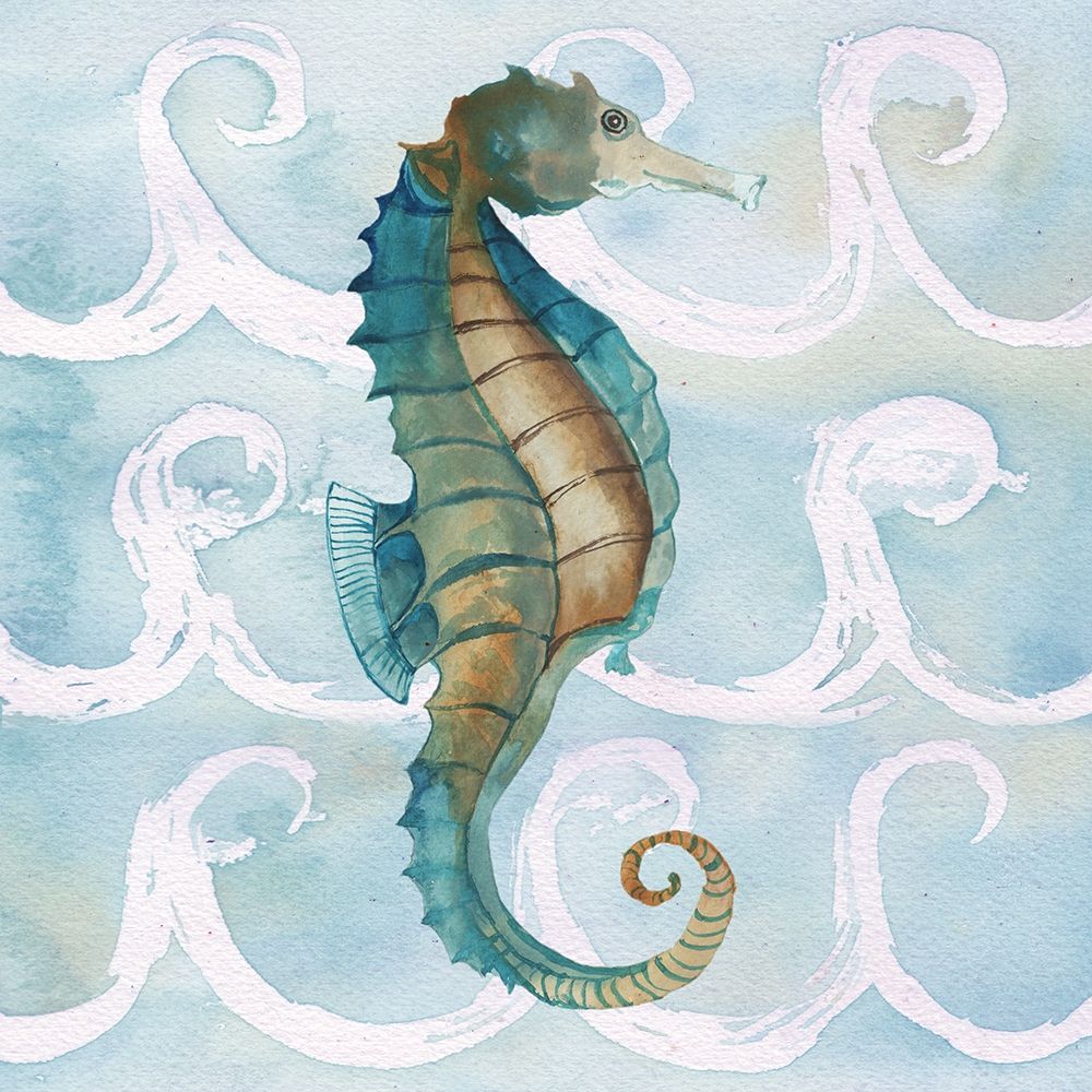 Sea Creatures on Waves II art print by Elizabeth Medley for $57.95 CAD