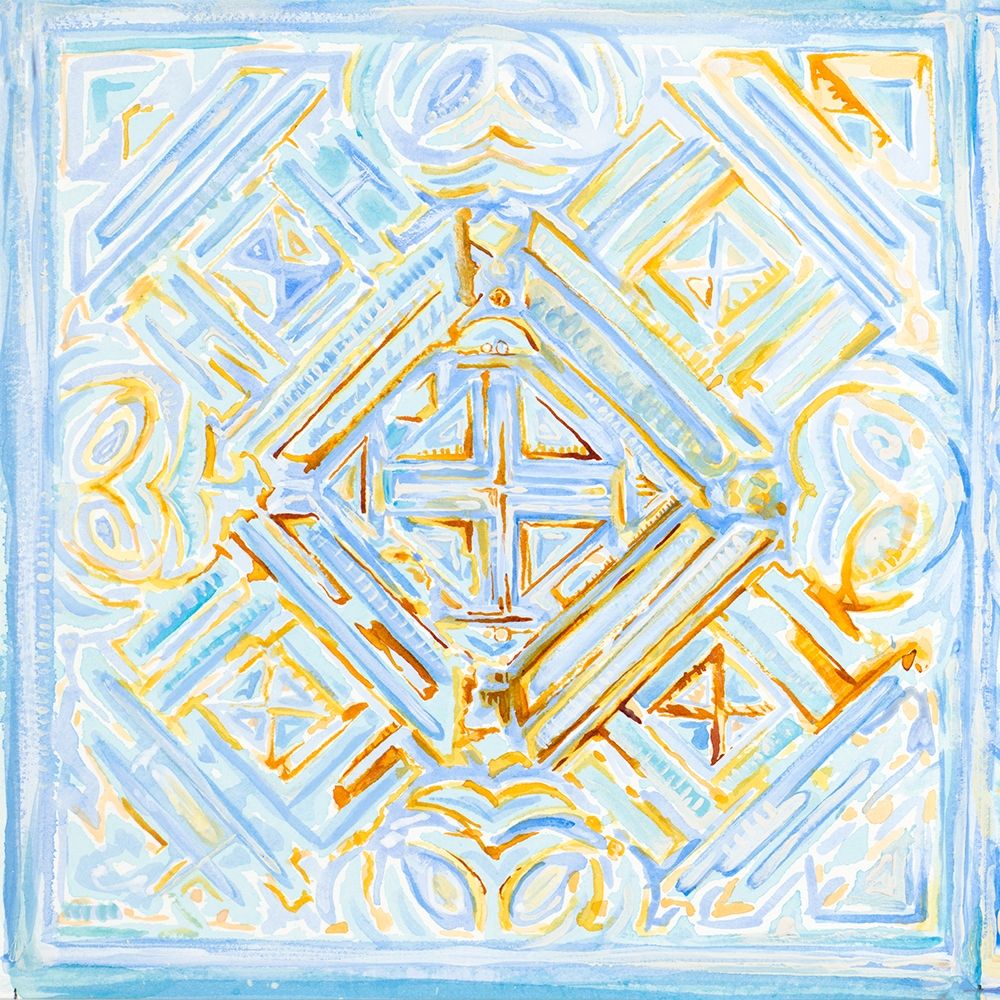 Dusk Blue Medallion I art print by Diannart for $57.95 CAD