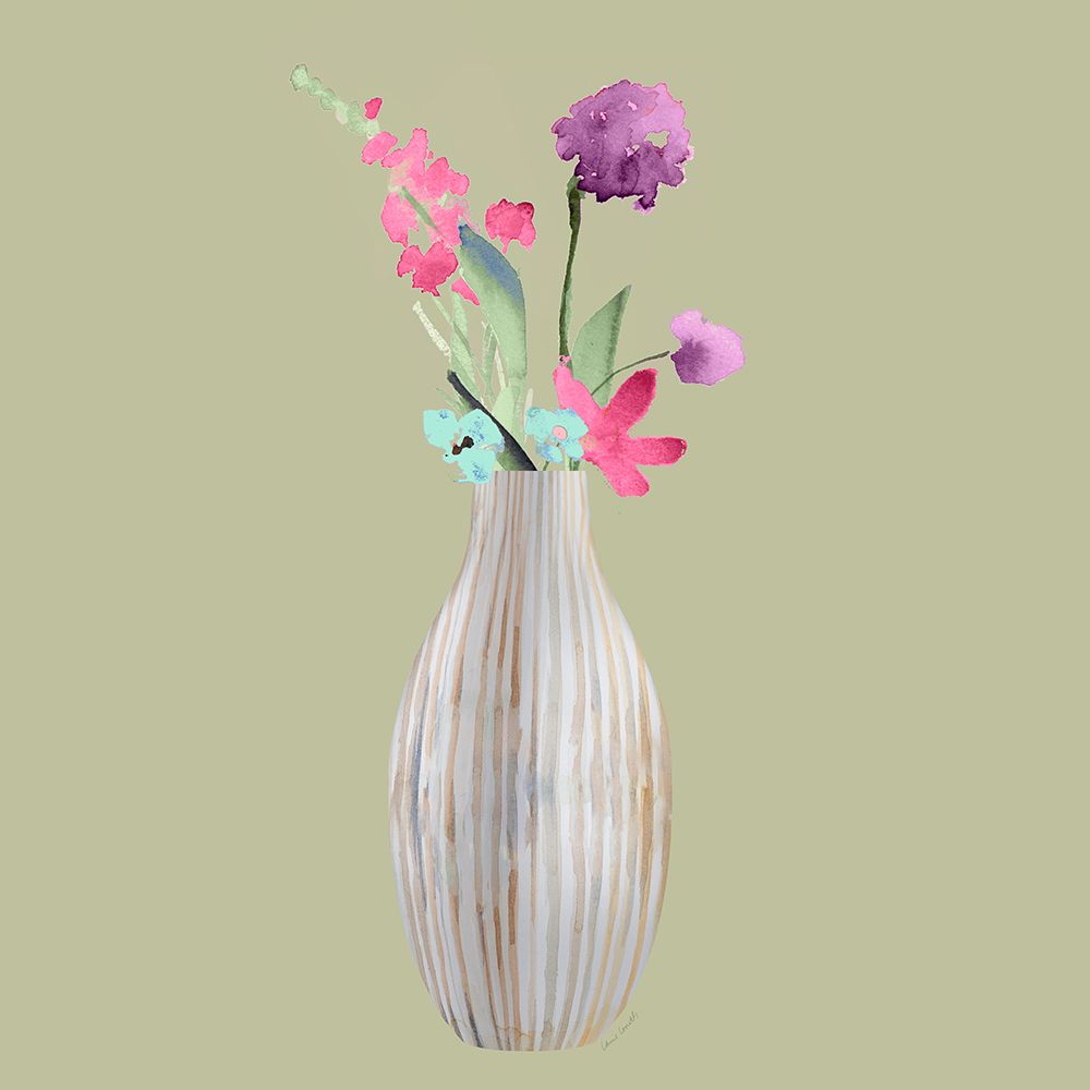 Floral In A Striped Vase II art print by Lanie Loreth for $57.95 CAD