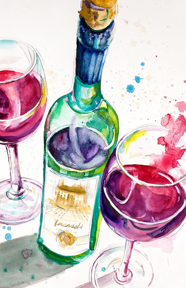Red and White Wine I art print by Patricia Pinto for $57.95 CAD