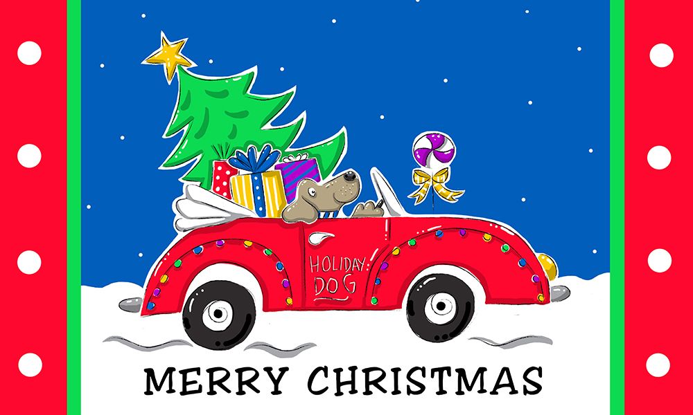 Holiday Pup art print by Deidre Mosher for $57.95 CAD