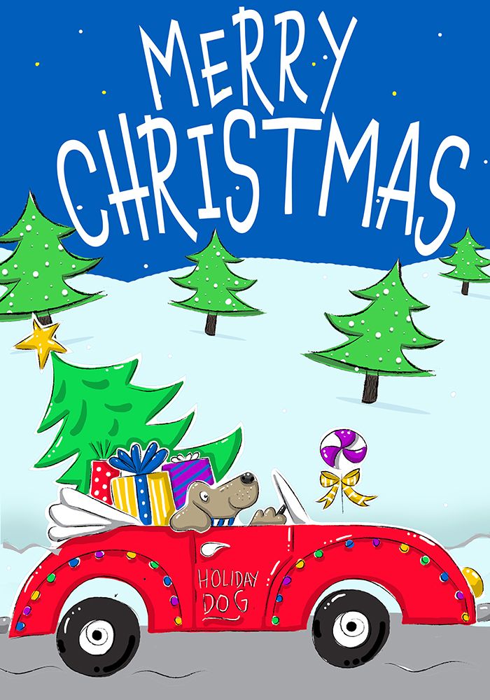 Merry Christmas Dog Family art print by Deidre Mosher for $57.95 CAD