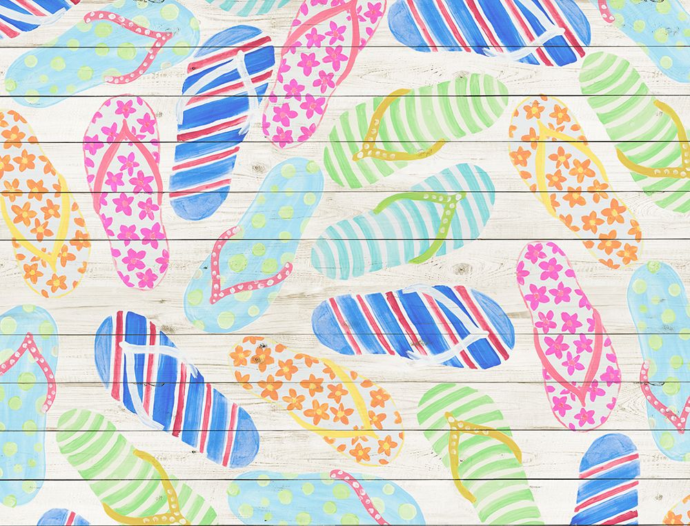 Boardwalk Flip Flops art print by Julie DeRice for $57.95 CAD