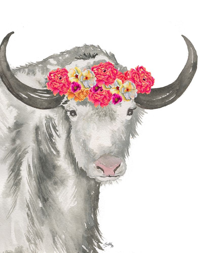 Floral Yak art print by Elizabeth Medley for $57.95 CAD