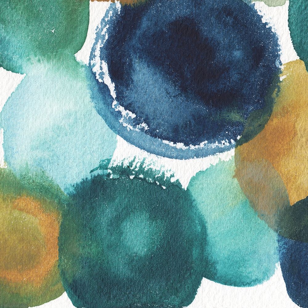 Teal Watermarks Square I art print by Elizabeth Medley for $57.95 CAD