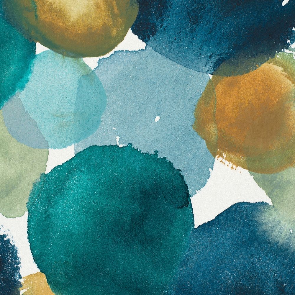 Teal Watermarks Square II art print by Elizabeth Medley for $57.95 CAD