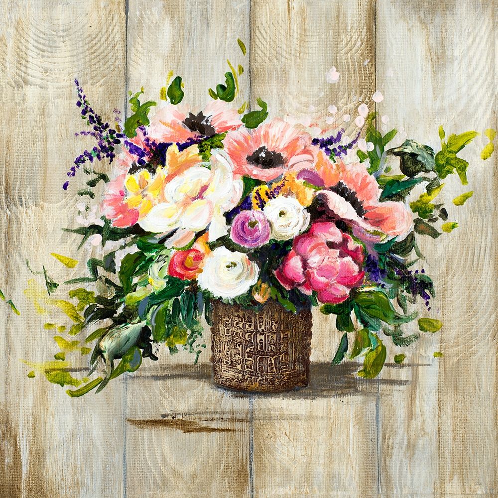 Basket with Flowers art print by Patricia Pinto for $57.95 CAD