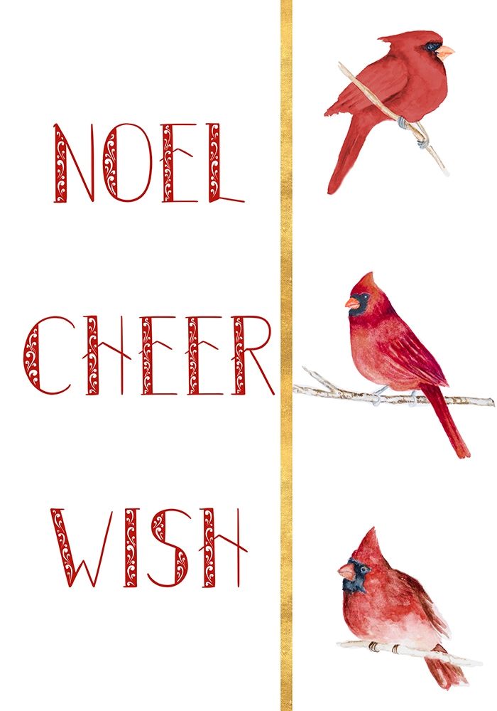 Peace Joy Merry Cardinals art print by Janice Gaynor for $57.95 CAD