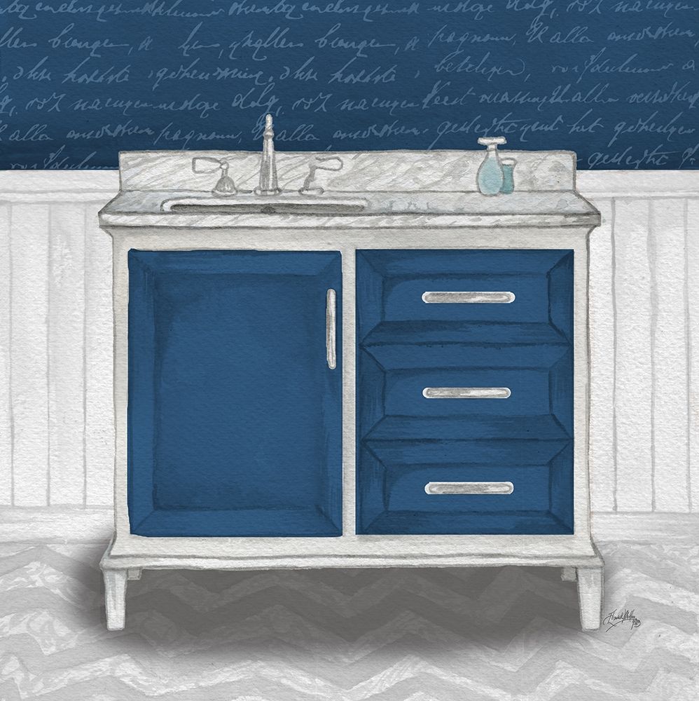 Deep Blue Nautical Bath II art print by Elizabeth Medley for $57.95 CAD