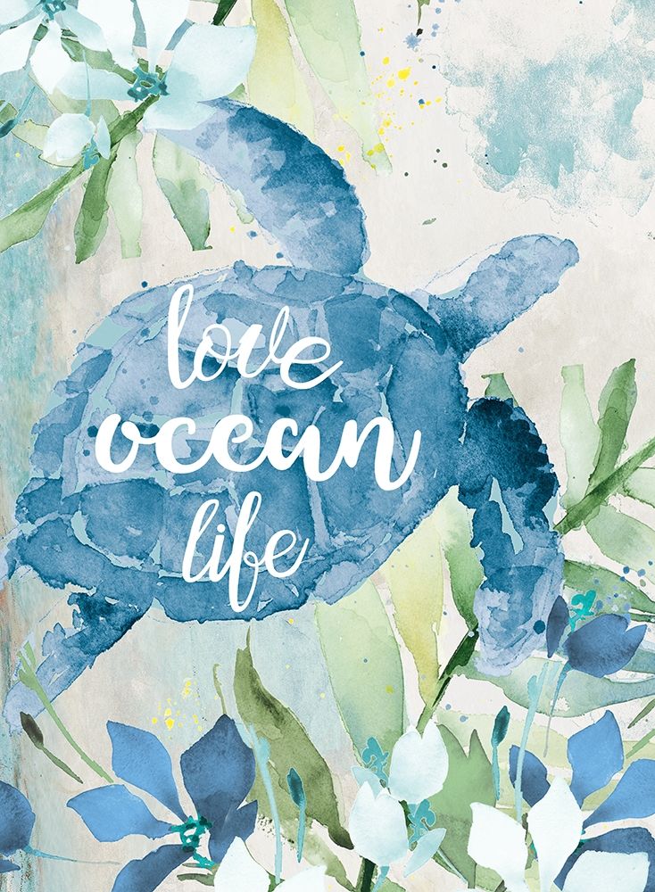 Watercolor Sea Turtle Love Ocean Life art print by Lanie Loreth for $57.95 CAD