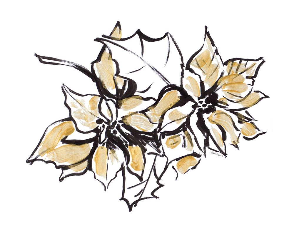 Poinsettias with Gold I art print by Lanie Loreth for $57.95 CAD