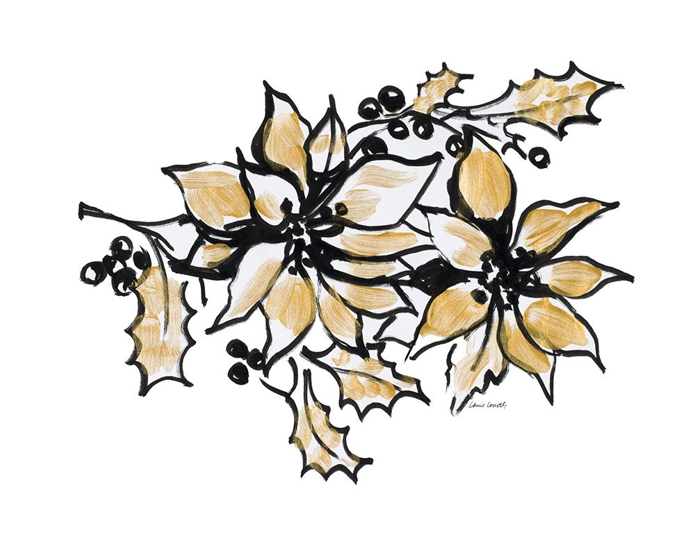 Poinsettias with Gold II art print by Lanie Loreth for $57.95 CAD