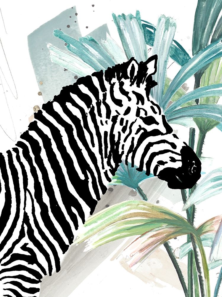 Tropical Zebra art print by Patricia Pinto for $57.95 CAD