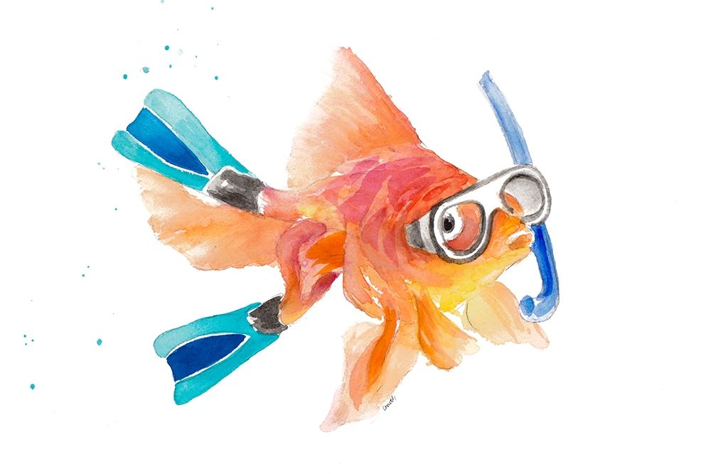 Snorkeling Fish (two flippers) art print by Lanie Loreth for $57.95 CAD