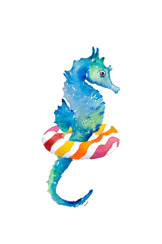 Seahorse with Inflatable art print by Lanie Loreth for $57.95 CAD
