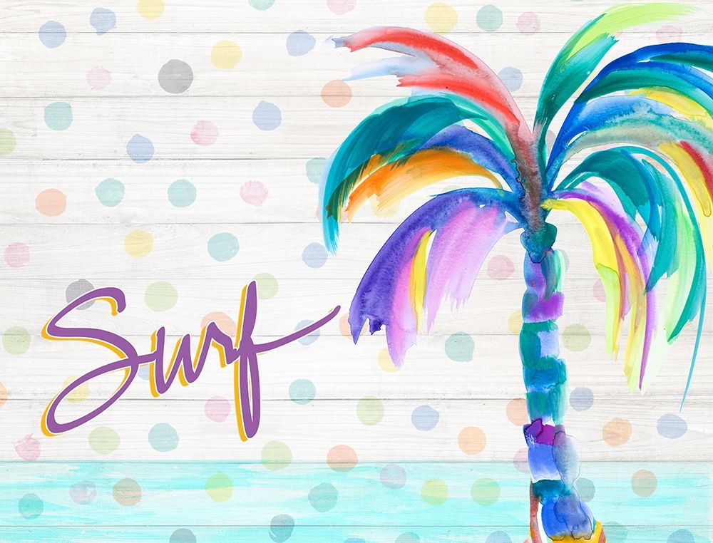 Surf Near the Palm Tree art print by Julie DeRice for $57.95 CAD