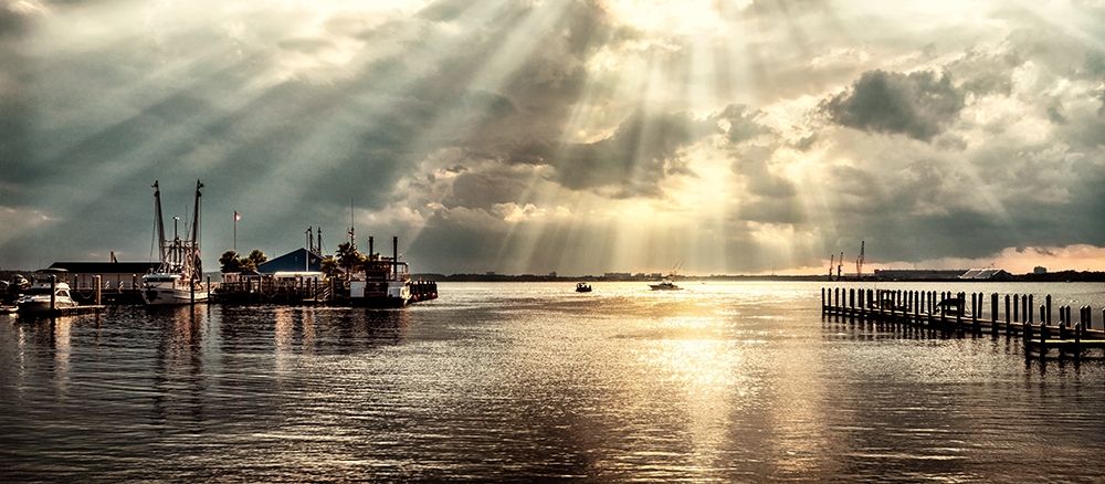 Dock Sunrise art print by Andy Amos for $57.95 CAD