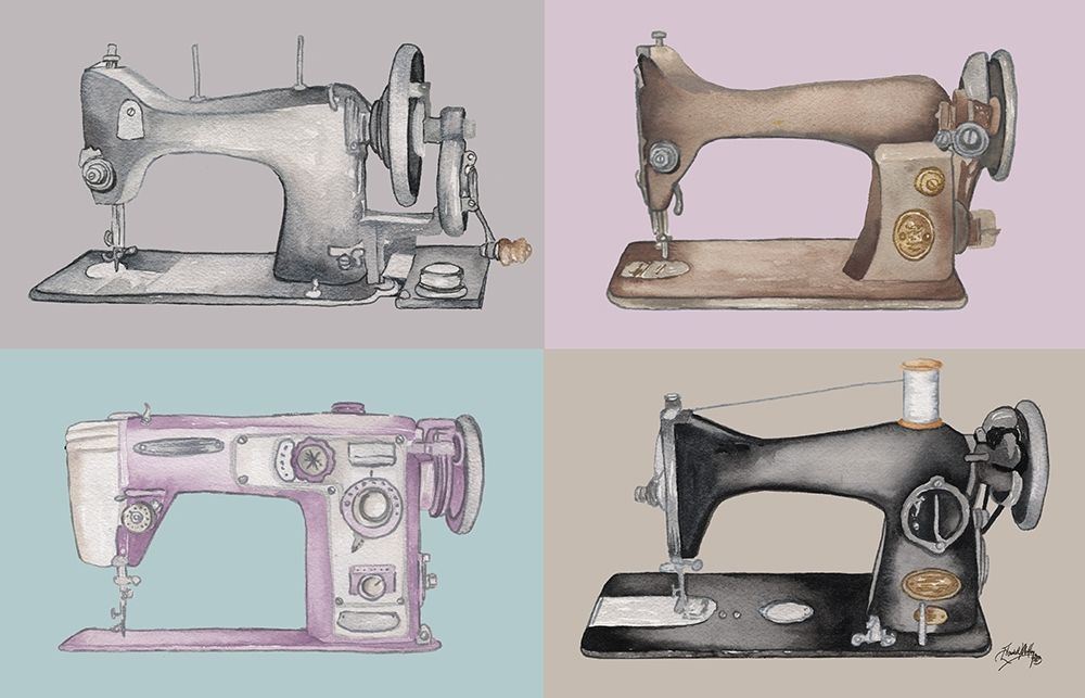 Sewing Machine Collage art print by Mary Beth Baker for $57.95 CAD