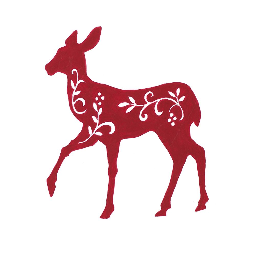 Holiday Decorative Deer I art print by Janice Gaynor for $57.95 CAD