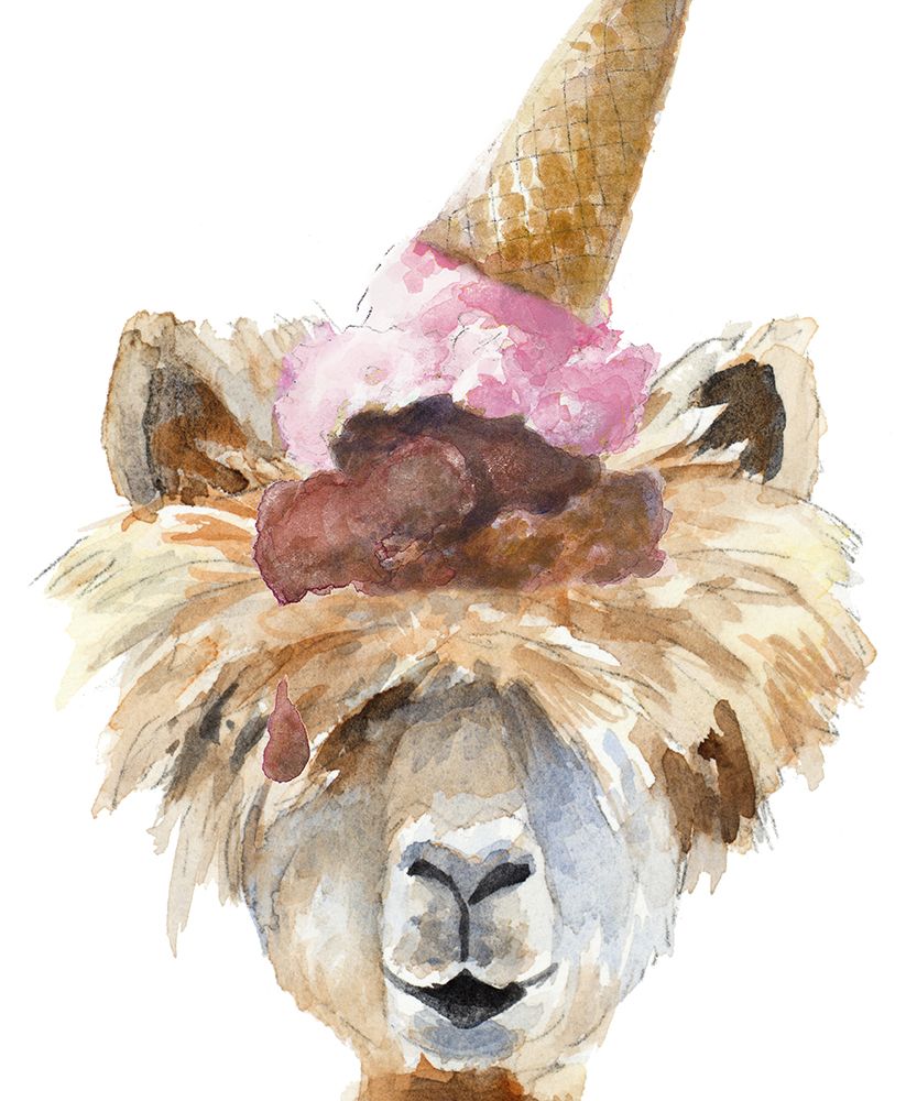 Ice Cream Llama art print by Lanie Loreth for $57.95 CAD