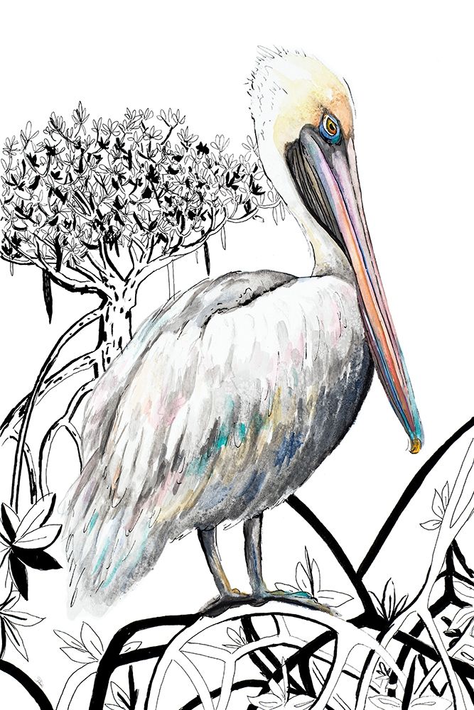 Pelican on Branch II art print by Patricia Pinto for $57.95 CAD