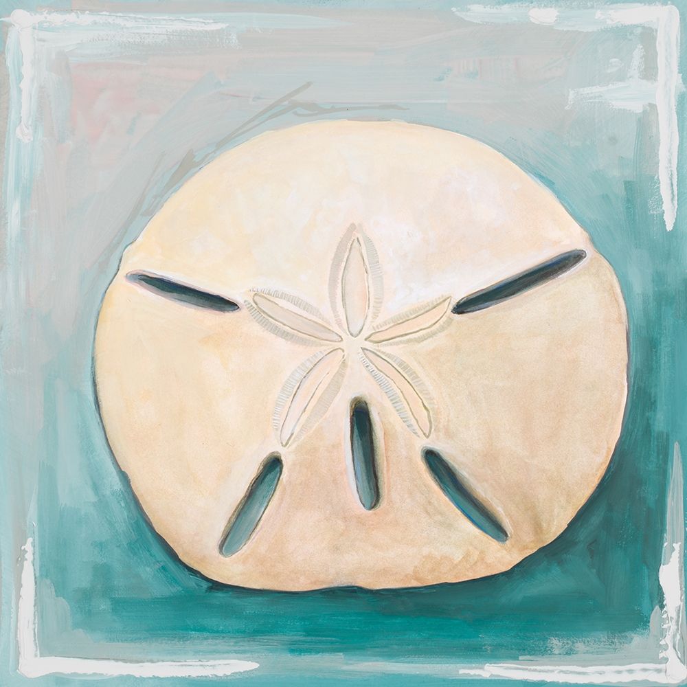 Sand Dollar on Teal art print by Diannart for $57.95 CAD