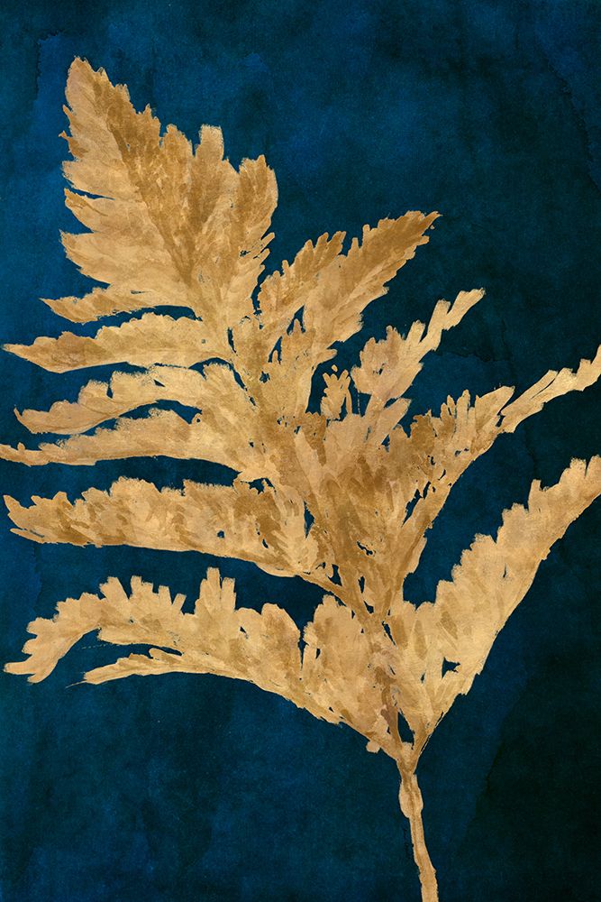 Gold Leaves on Navy I art print by Lanie Loreth for $57.95 CAD